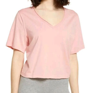 NWT BP Nordstrom Women's Lace Trim Oversized Tee Shirt 1X